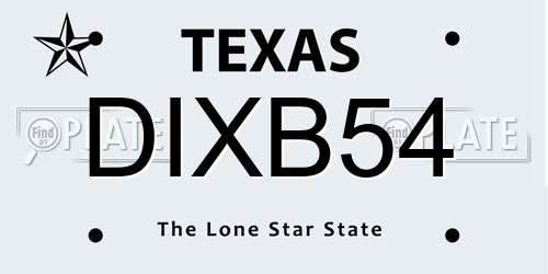 DIXB54 Texas License Plate