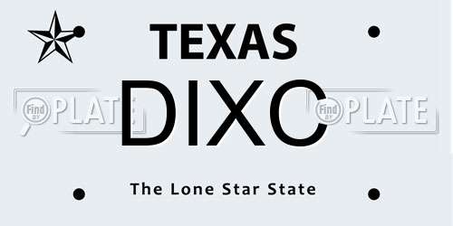 DIXC Texas License Plate