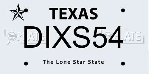 DIXS54 Texas License Plate