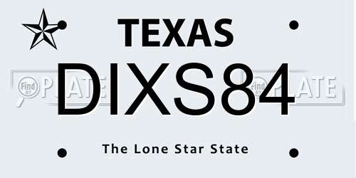 DIXS84 Texas License Plate