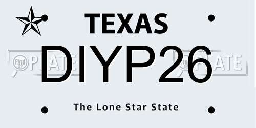 DIYP26 Texas License Plate
