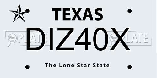 DIZ40X Texas License Plate