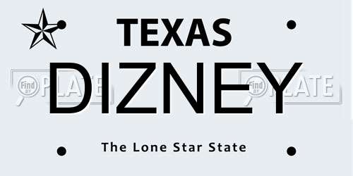 DIZNEY Texas License Plate