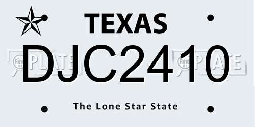 DJC2410 Texas License Plate