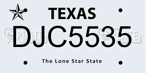 DJC5535 Texas License Plate