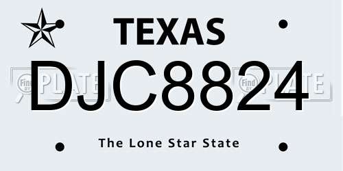 DJC8824 Texas License Plate