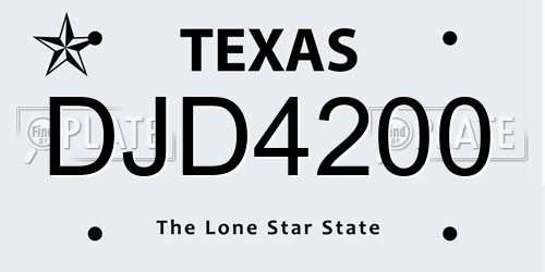 DJD4200 Texas License Plate