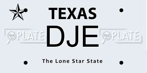 DJE Texas License Plate