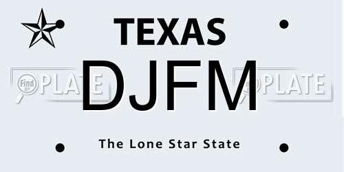 DJFM Texas License Plate