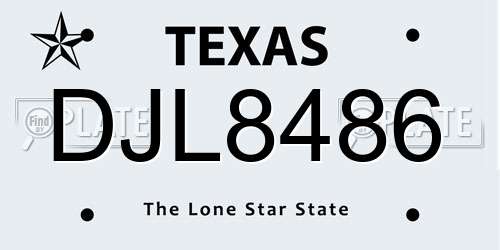 DJL8486 Texas License Plate