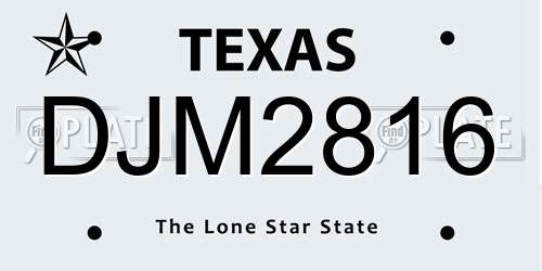 DJM2816 Texas License Plate