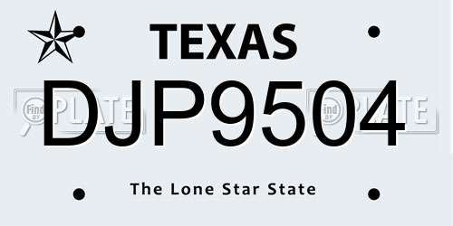 DJP9504 Texas License Plate