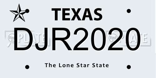 DJR2020 Texas License Plate