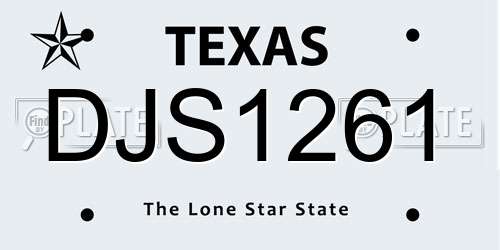 DJS1261 Texas License Plate