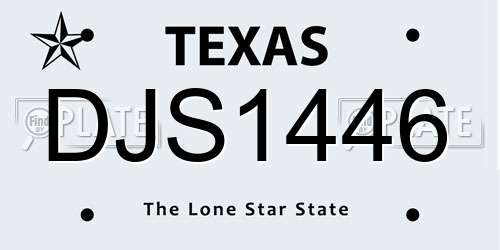 DJS1446 Texas License Plate