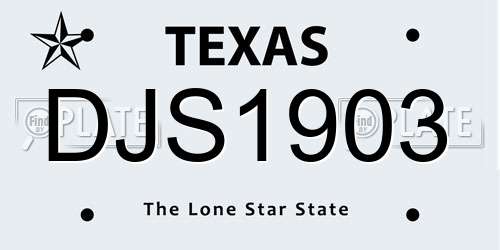 DJS1903 Texas License Plate