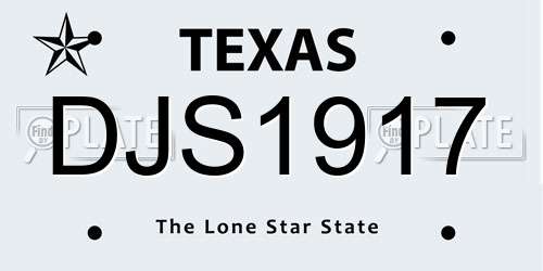 DJS1917 Texas License Plate