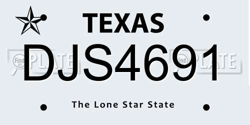 DJS4691 Texas License Plate