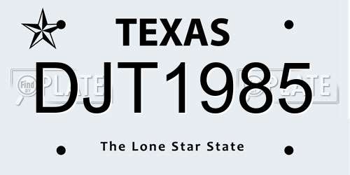 DJT1985 Texas License Plate