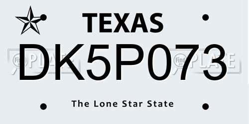 DK5P073 Texas License Plate