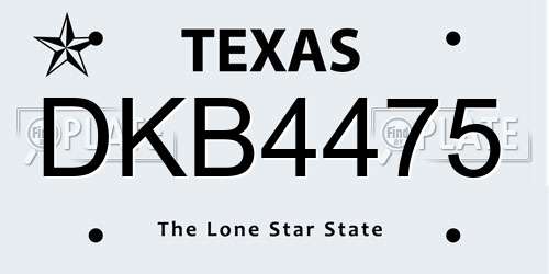 DKB4475 Texas License Plate