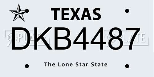 DKB4487 Texas License Plate