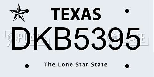 DKB5395 Texas License Plate