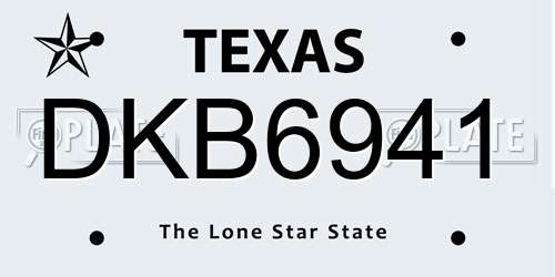 DKB6941 Texas License Plate