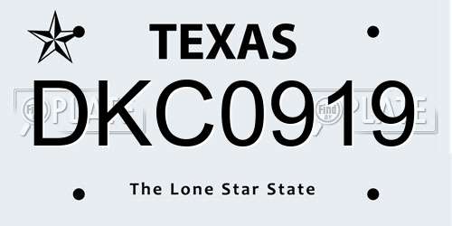 DKC0919 Texas License Plate