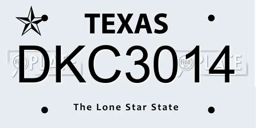 DKC3014 Texas License Plate