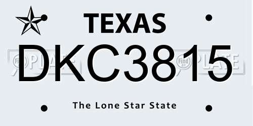 DKC3815 Texas License Plate