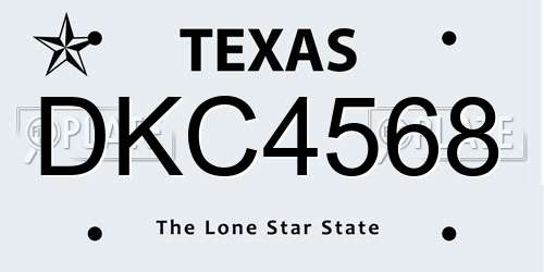 DKC4568 Texas License Plate