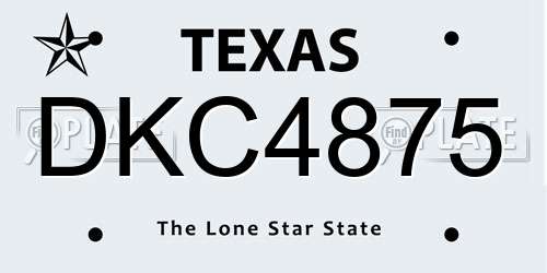 DKC4875 Texas License Plate