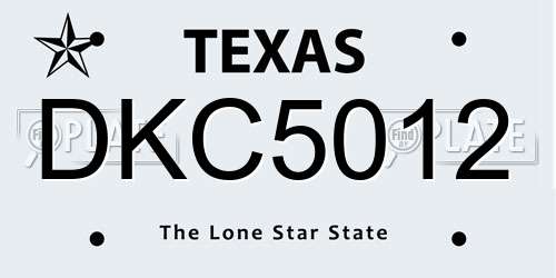 DKC5012 Texas License Plate