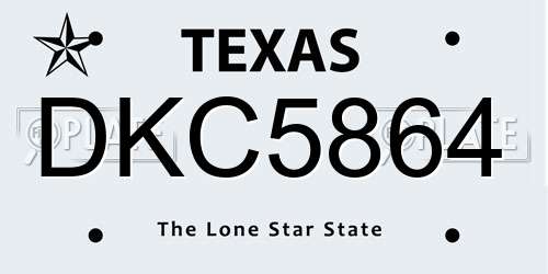 DKC5864 Texas License Plate