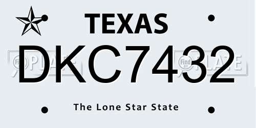 DKC7432 Texas License Plate