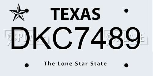 DKC7489 Texas License Plate