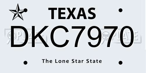 DKC7970 Texas License Plate