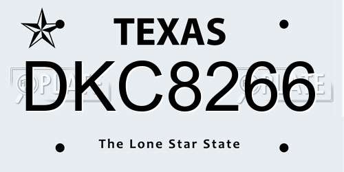 DKC8266 Texas License Plate