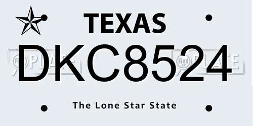 DKC8524 Texas License Plate
