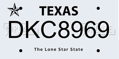 DKC8969 Texas License Plate