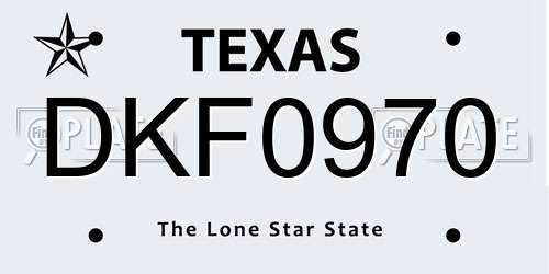 DKF0970 Texas License Plate