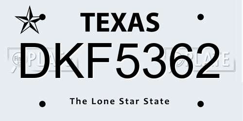 DKF5362 Texas License Plate