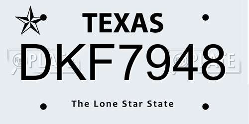 DKF7948 Texas License Plate