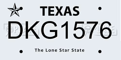 DKG1576 Texas License Plate
