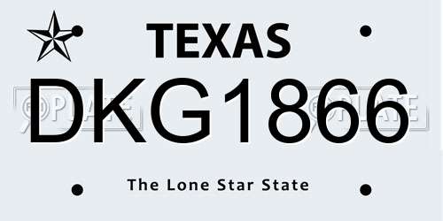 DKG1866 Texas License Plate