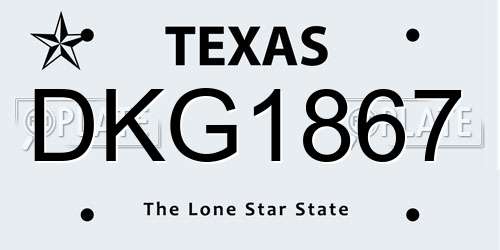 DKG1867 Texas License Plate