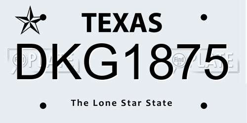 DKG1875 Texas License Plate