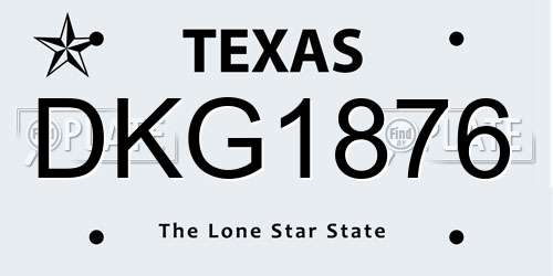DKG1876 Texas License Plate