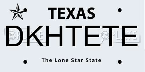DKHTETE Texas License Plate
